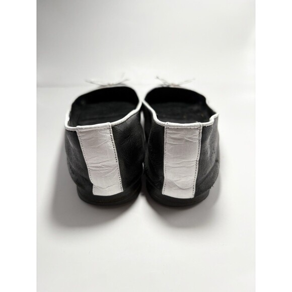 Chanel Ballet Flats Bi-Color Black & White w/ Bow Accent CC Logo Sz EU 37 7 - Picture 4 of 14